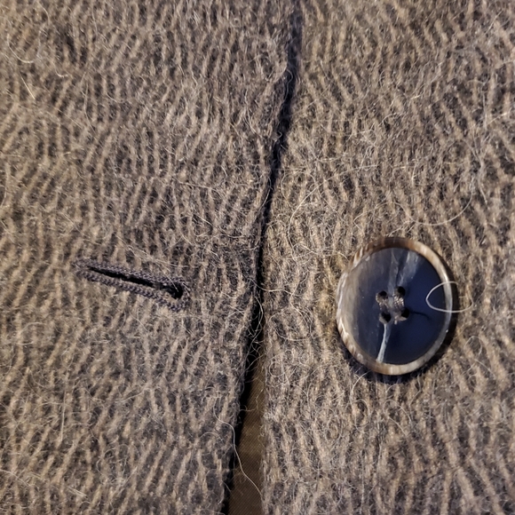 Benetton Grey Crop Sleeve Lapel Collar Wool Loose Coat US 10 / EU 40 - Picture 3 of 7